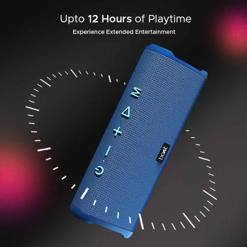 boAt Stone 750 BT Speaker w/ 12W RMS Sound, 12 HRS Playback, RGB, TWS Feature & IPX5 (Marine Blue)