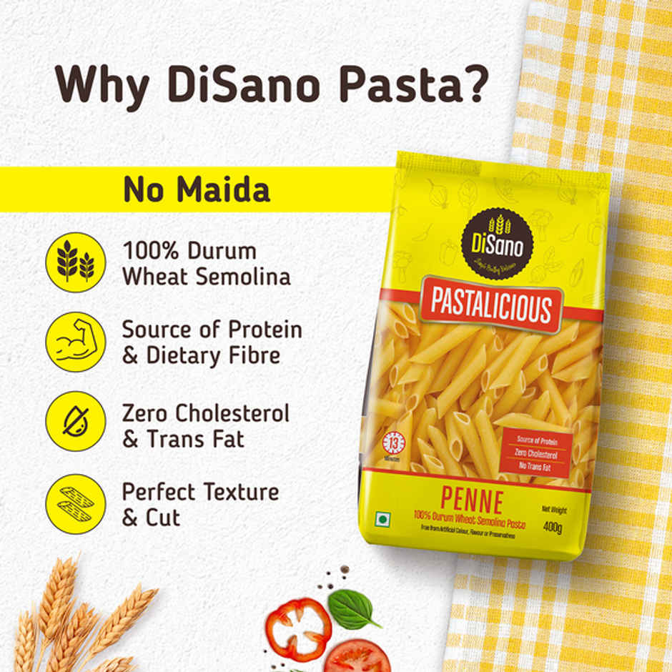 Disano Penne Pasta, 100% Durum Wheat, No Maida