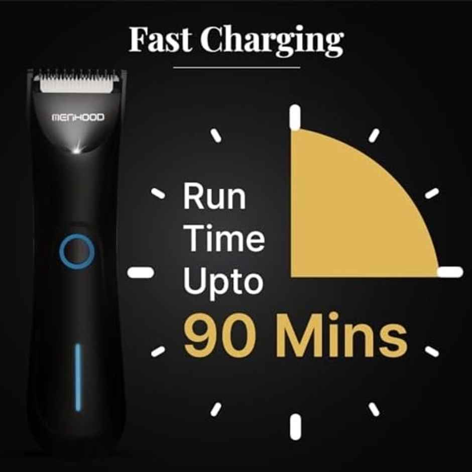 Menhood Grooming Trimmer Mini, Trimmer For Men,Cordless|Waterproof|Led Torch|Upto 90 Min Run-Time