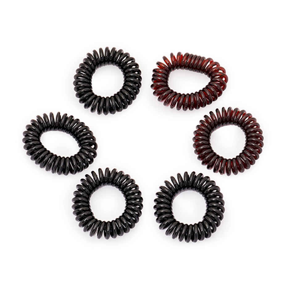 Bronson Professional Spiral Hair Ties Rubber Band Hair Coils Telephone wire | Dark Brown