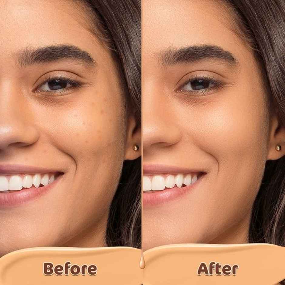 Mamaearth Glow Serum Foundation with Vitamin C & Turmeric for 12-Hour Long Stay- 03 Nude Glow