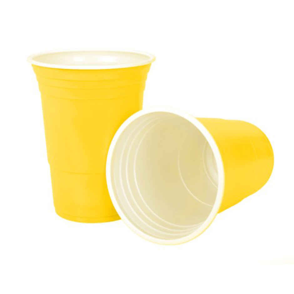 Beer Pong Party Drinking Glasses | Pack of 10 | Yellow | Ezee