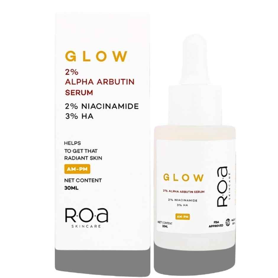 R.O.A Skincare Glow Face Serum For Dark Spots With 2% Alpha Arbutin 2% Niacinamide And 3% Hyaluronic Acid