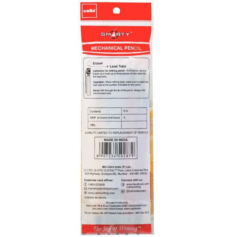 Cello Smarty Mechanical Pencil 0.7 mm Pack of 5
