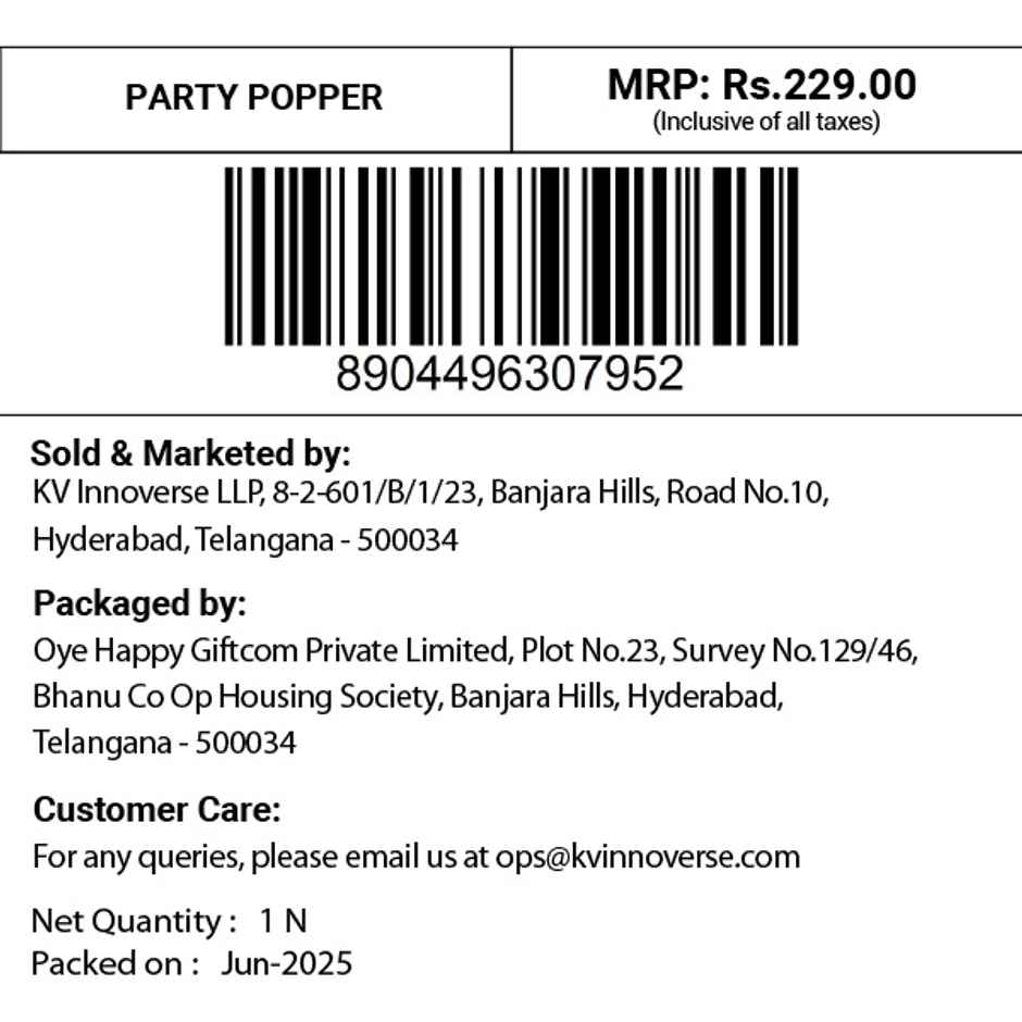 Confetti Party Popper | Birthday Celebration Accessories Party Shooter | 30 cm | Propcon