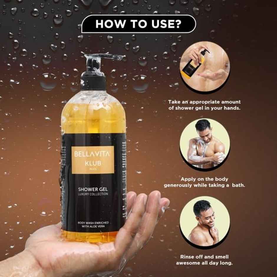 Bella Vita Luxury KLUB Man Body Wash Refreshing Shower Gel for Deep Cleansing