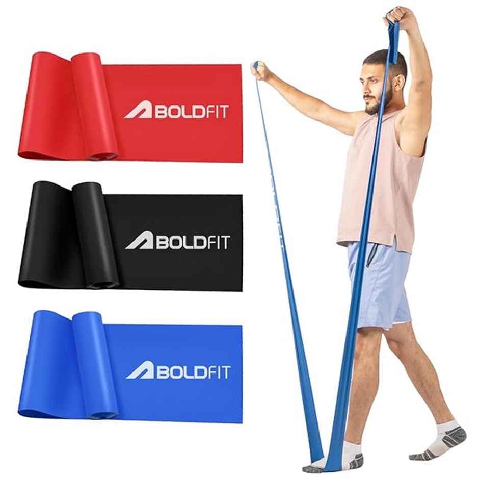 Boldfit Resistance Bands For Workout Pilate Bands Red, Blue, Black 3Set