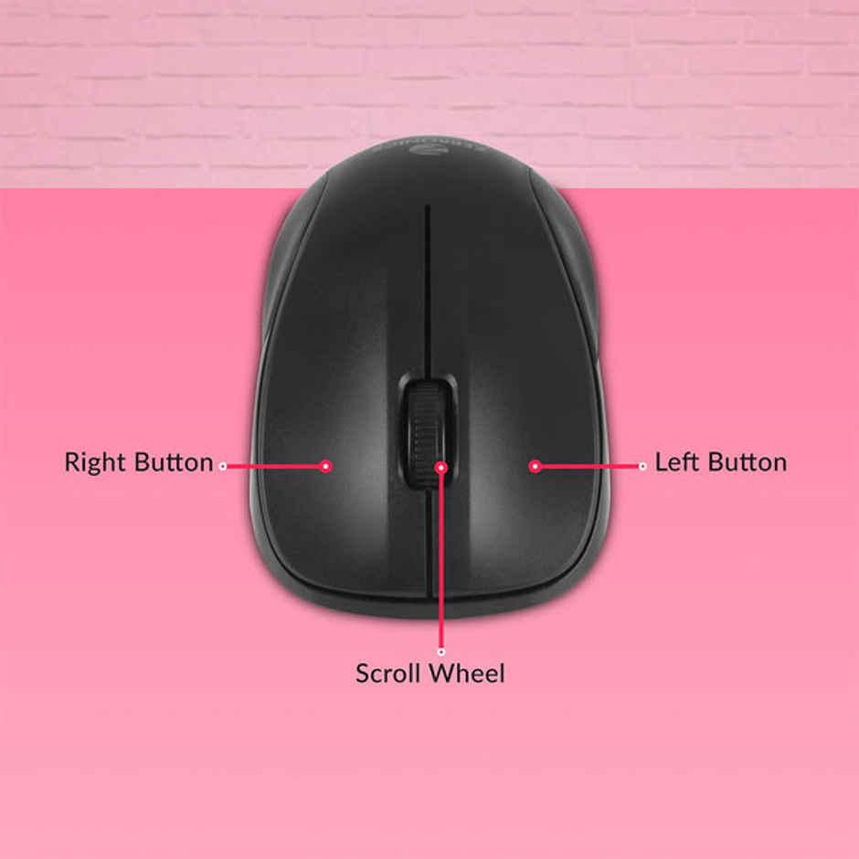 Zebronics Zeb-Companion 107 Wireless Keyboard And Mouse Combo With Nano Receiver (Black)