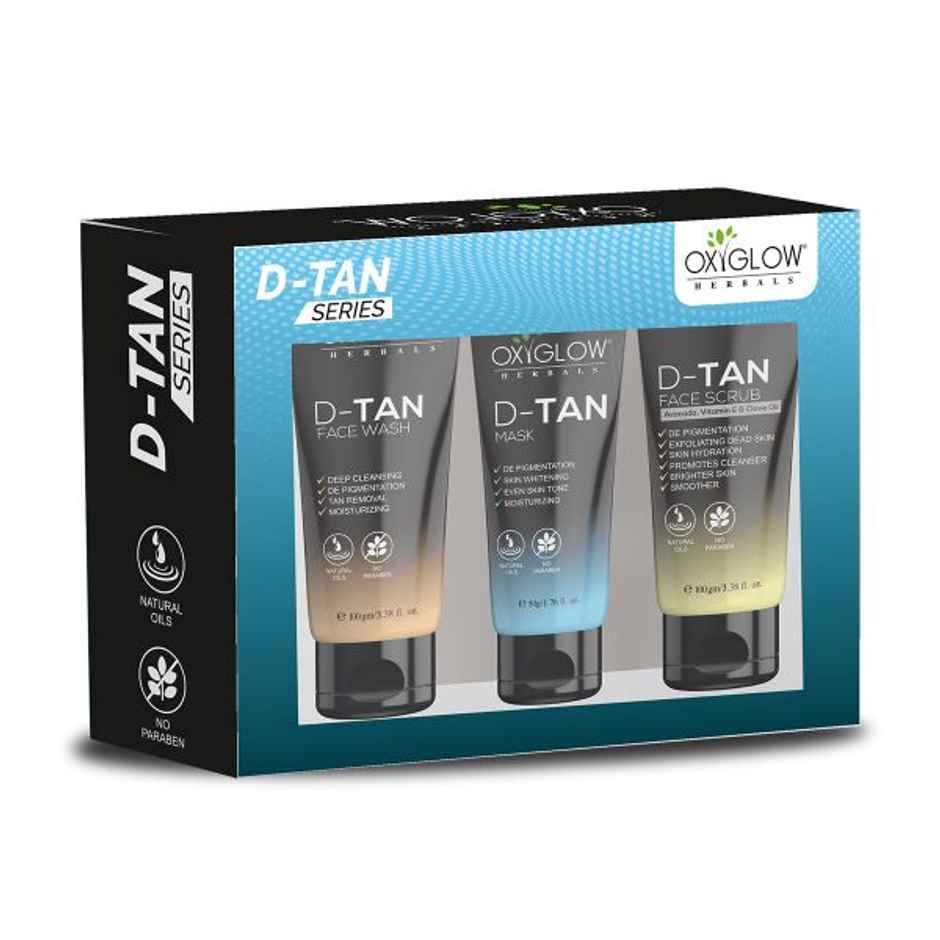 OxyGlow DTan Skincare Trio  Face Wash, Scrub and Mask