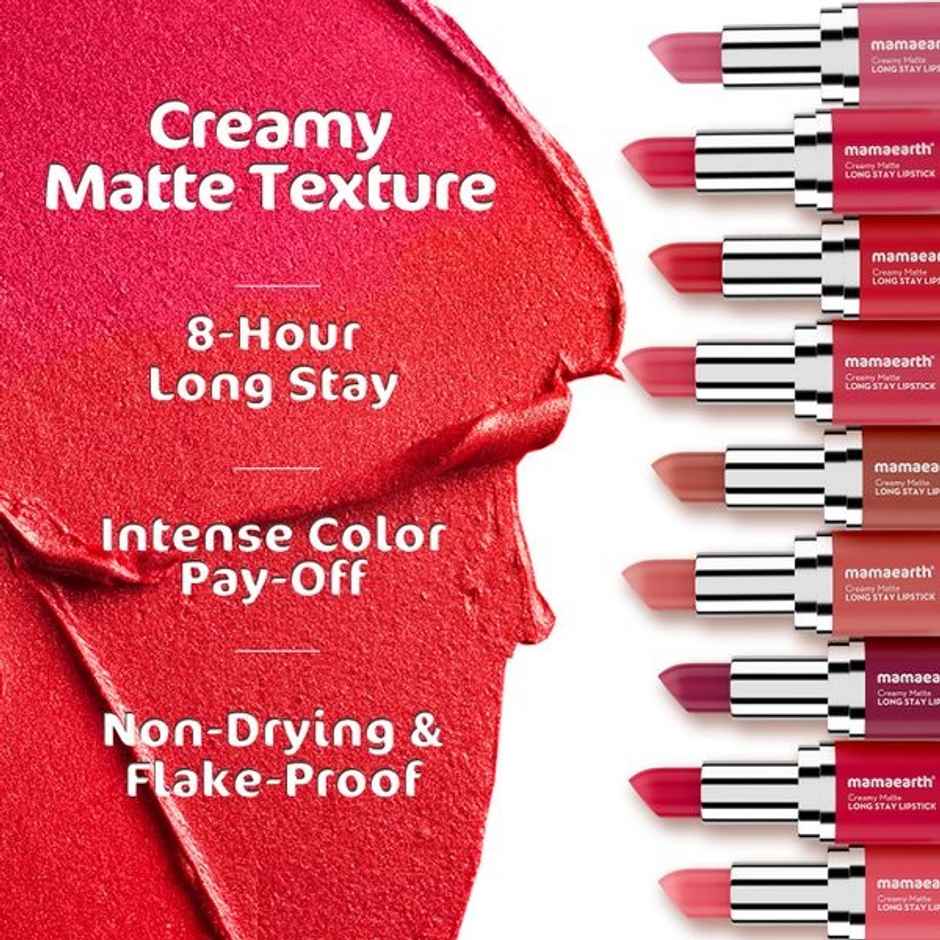 Mamaearth Creamy Matte Long Stay Lipstick | Cranberry Crush