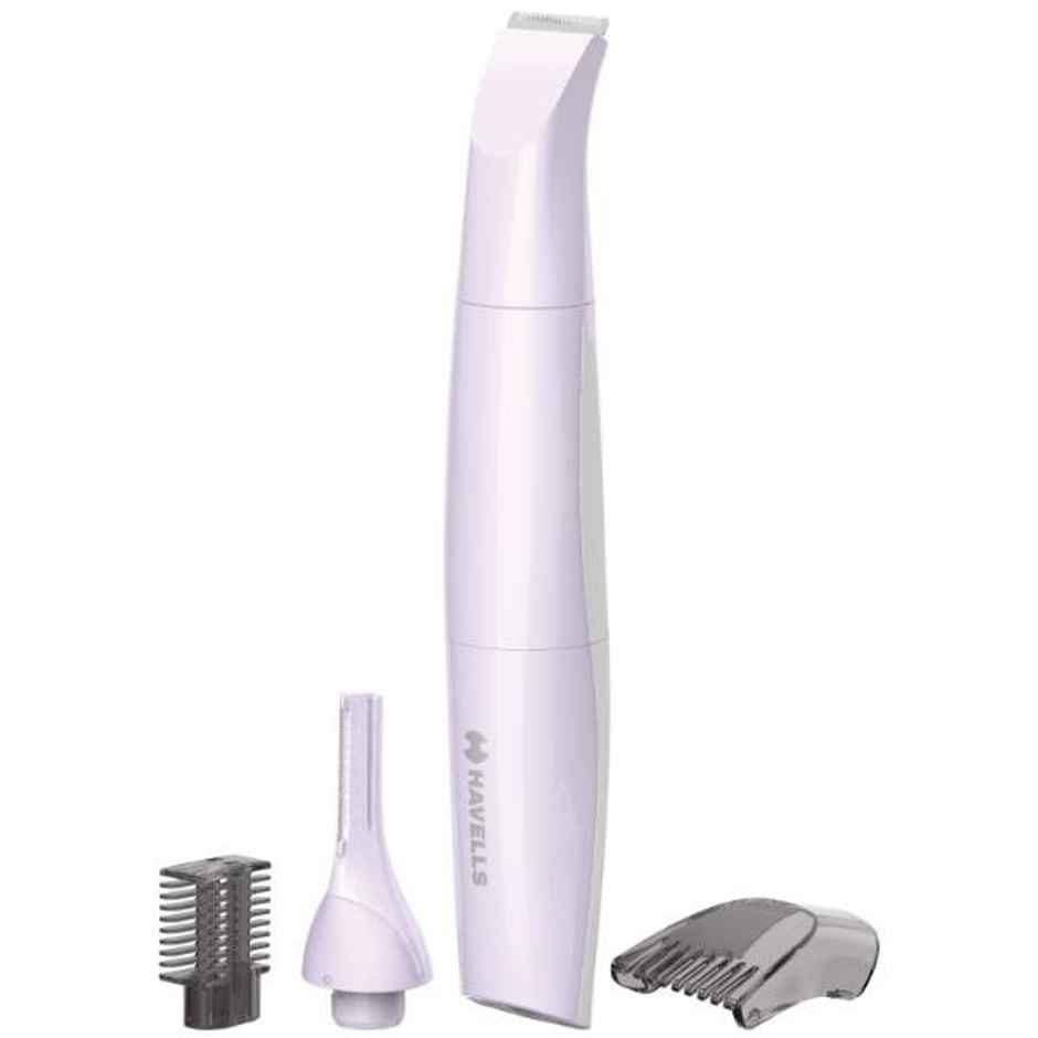 Havells 4-In-1 Lady Body Groomer, Bikini & Eyebrow Trimmer, Includes Combs & Pouch, Fd5004, Purple