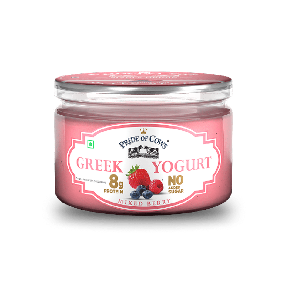 Pride of Cows Greek Yogurt | Mixed Berry | No Added Sugar Combo 