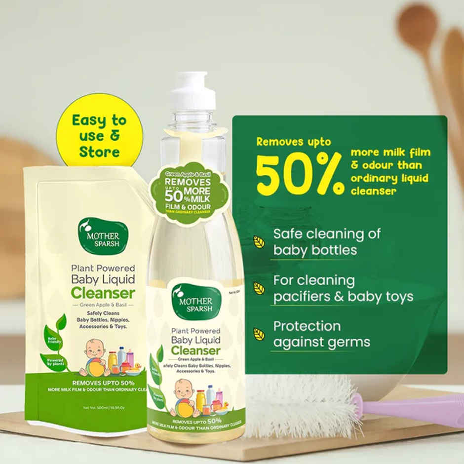 Mother Sparsh Plant Powered Natural Baby Liquid Cleanser For Baby Bottles Accessories Toys Cleaning