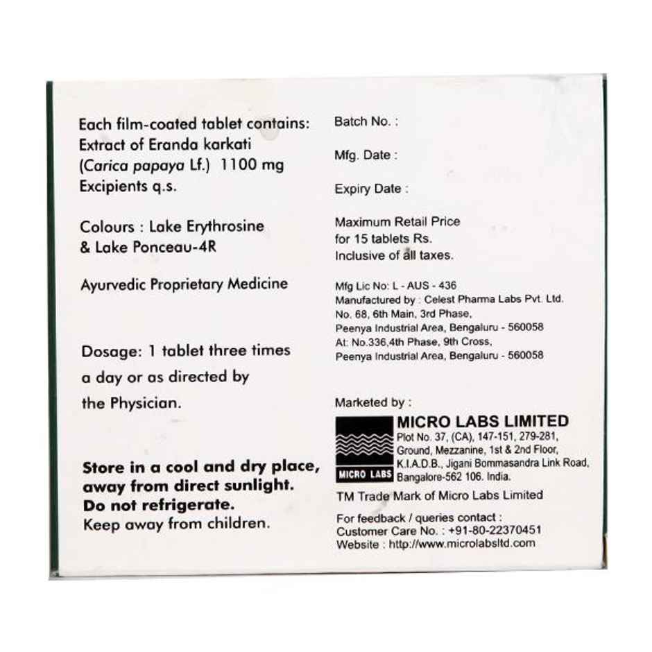 Caripill Carica Papaya Leaf Extract Tablet 15