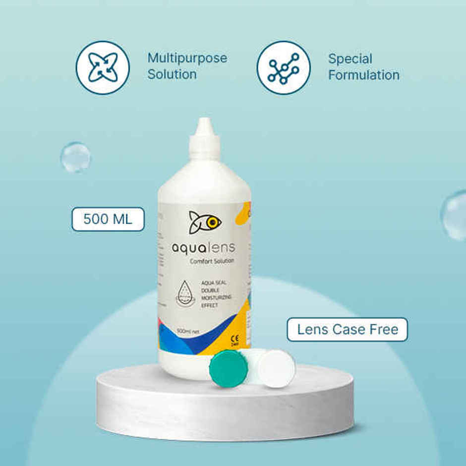 Aqualens Comfort Contact Lens Solution with Free Lens Cases
