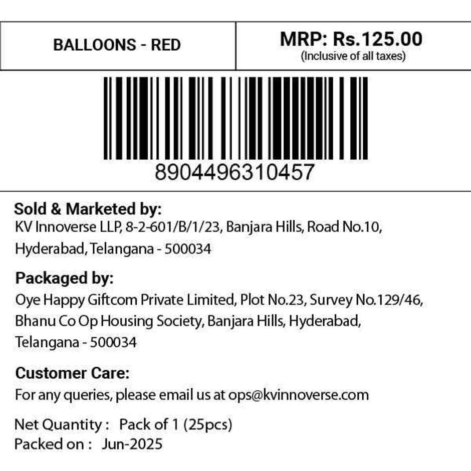 Latex Party Balloons | Red | Birthday Decoration Pack