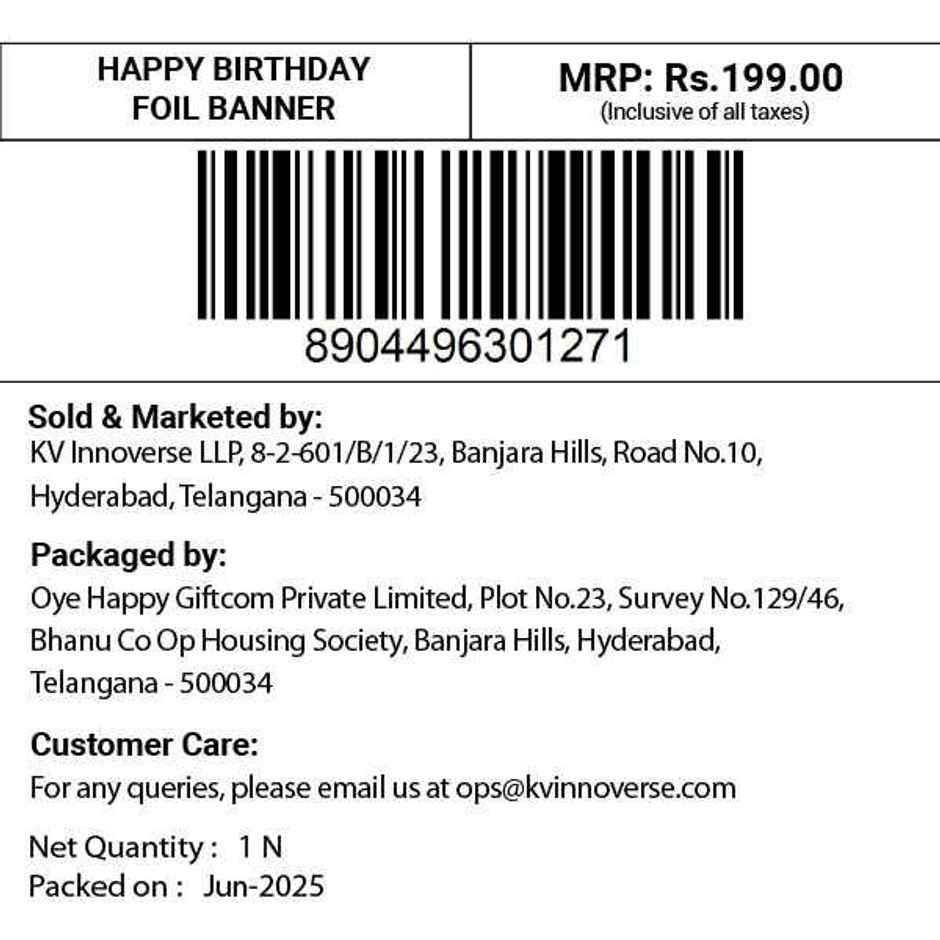 Happy Birthday Foil Banner | Propcon