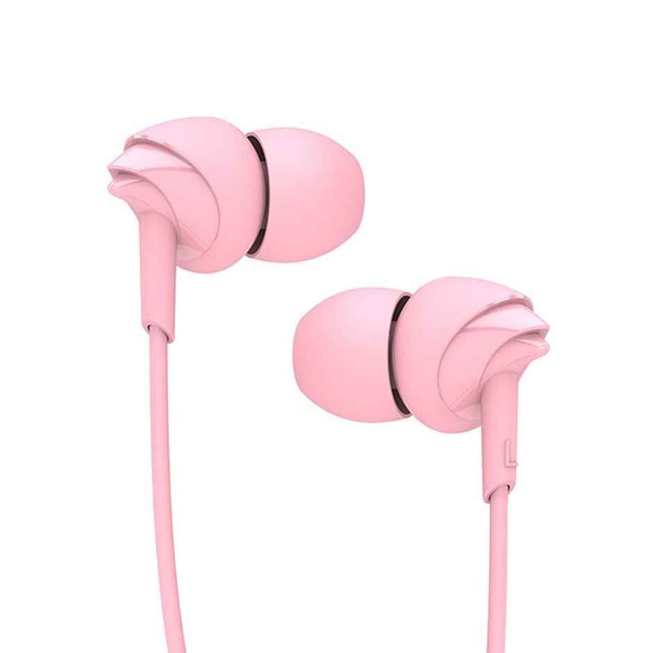 boAt BassHeads 100 in-Ear Wired Earphones with Hawk Inspired Design, 3.5mm Audio Jack - Taffy Pink
