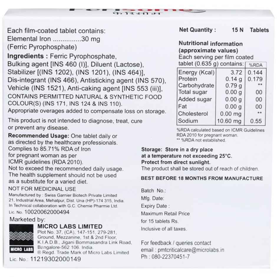 Ferisome Ferric Pyrophosphate Tablet