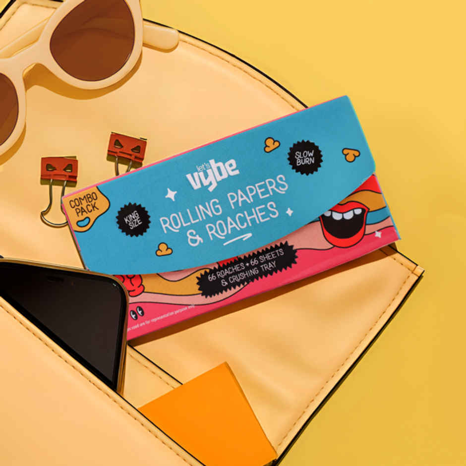 Lets Vybe Magnetic Pocket Pack With Crushing Tray (66 Roaches + 66 Rolling Papers)