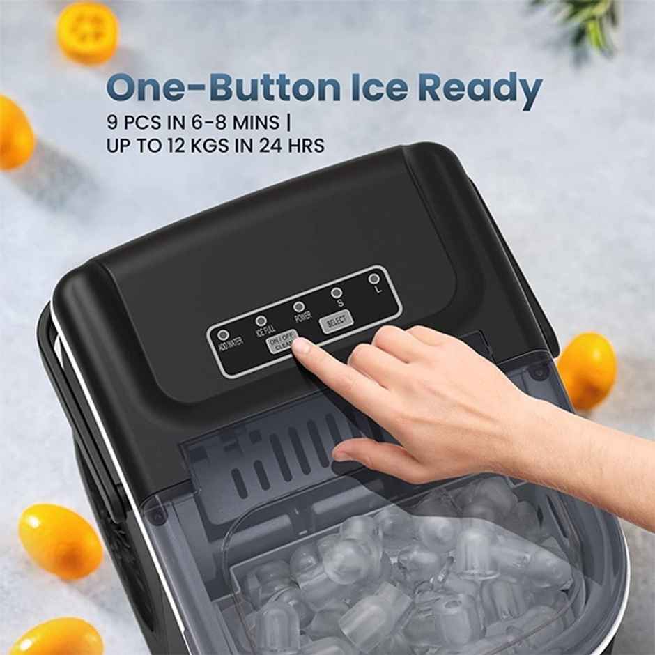 Kilig H01B Countertop Ice Maker Machine | 9Bullet Ice Cubes in 6 Min-Black