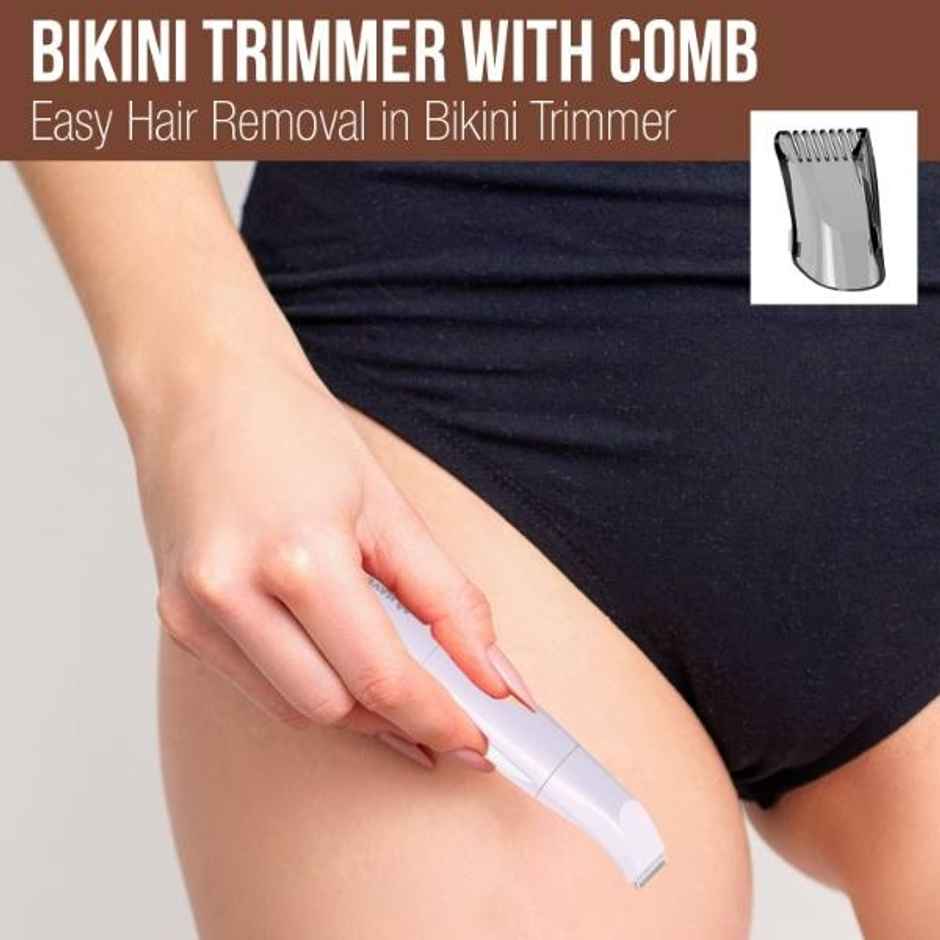 Havells 4-In-1 Lady Body Groomer, Bikini & Eyebrow Trimmer, Includes Combs & Pouch, Fd5004, Purple