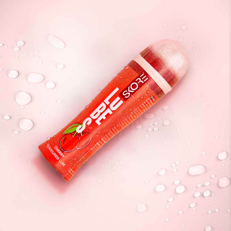 Durex Extra Time Condom (10pc) & Skore Lubes - Cherry Flavour (50ml) & Floweraura 3 Red Roses In Sleeve (1pc) Combo