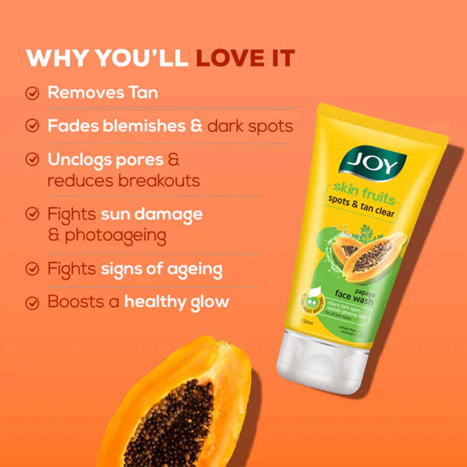 Joy Skin Fruits Spots & Tan Clear Papaya Face Wash