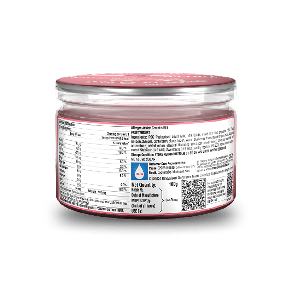 Pride of Cows Greek Yogurt | Mixed Berry | No Added Sugar Combo 