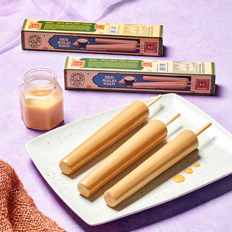 Grameen Tricolour Kulfi Sticks Pack of 3 - Kesar Pista, Desi Malai, Calcutta Paan Combo