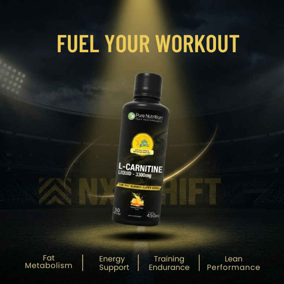 Pure Nutrition L-Carnitine 3300mg Liquid | Valencia Orange | Fat Burn & Energy