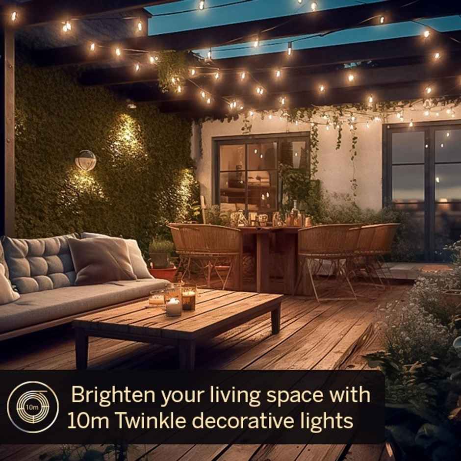 Halonix 46 Led Twinkle Yellow String Light Combo | Yellow | 10 m