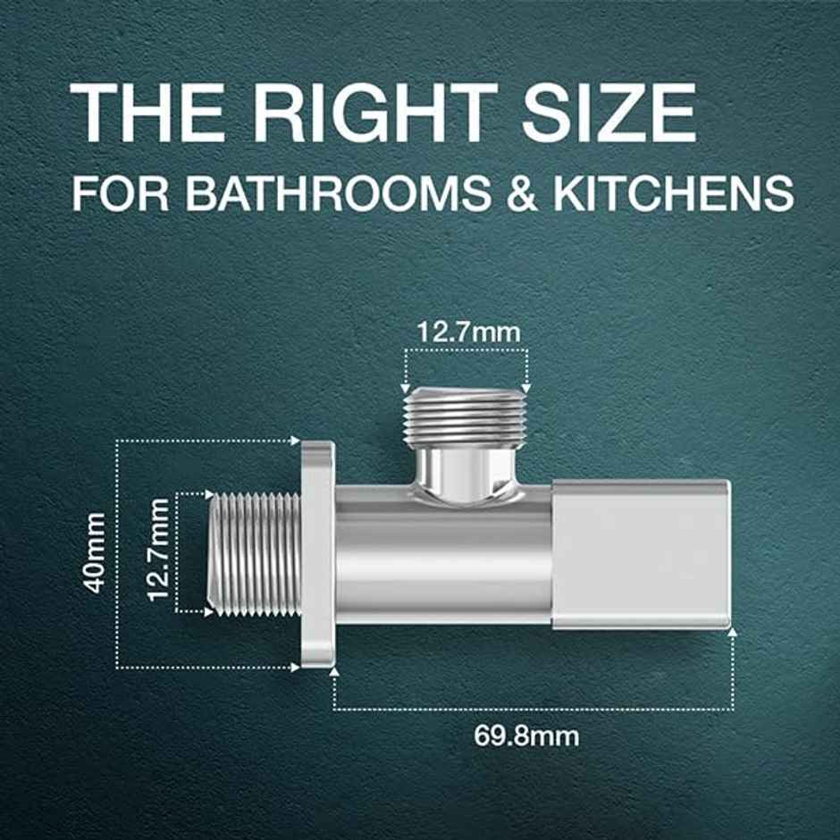 Kohler Brass Angle Valve With Leak-proof Design Stop Cock and Wall Flange Chrome Finish | Pack of 2