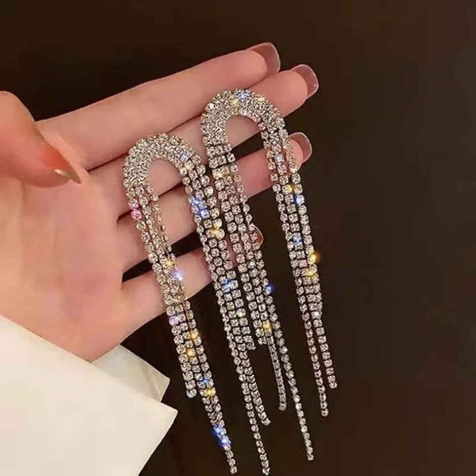 Estailo Fashion Rhinestone Drop Earrings | E0003803 | Multicolour