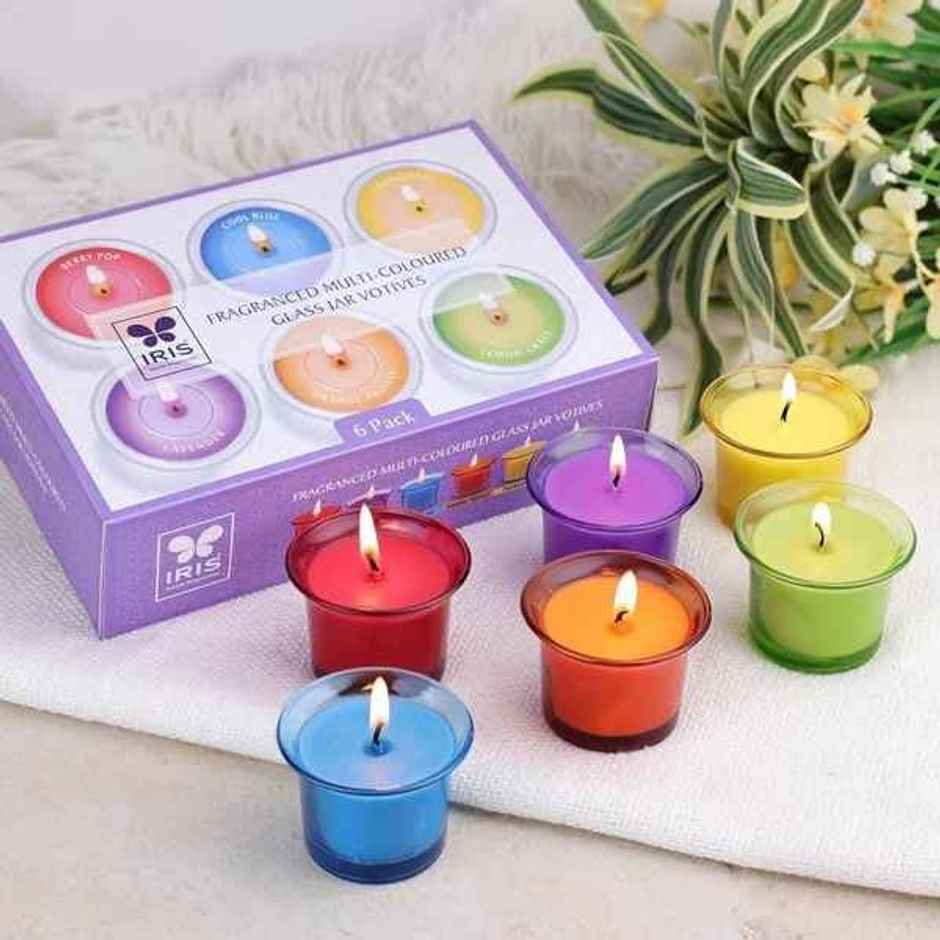 Votive Shot Glass Aroma Candles | Pack of 6 | Candle Gift Set | Home Decor | IRIS