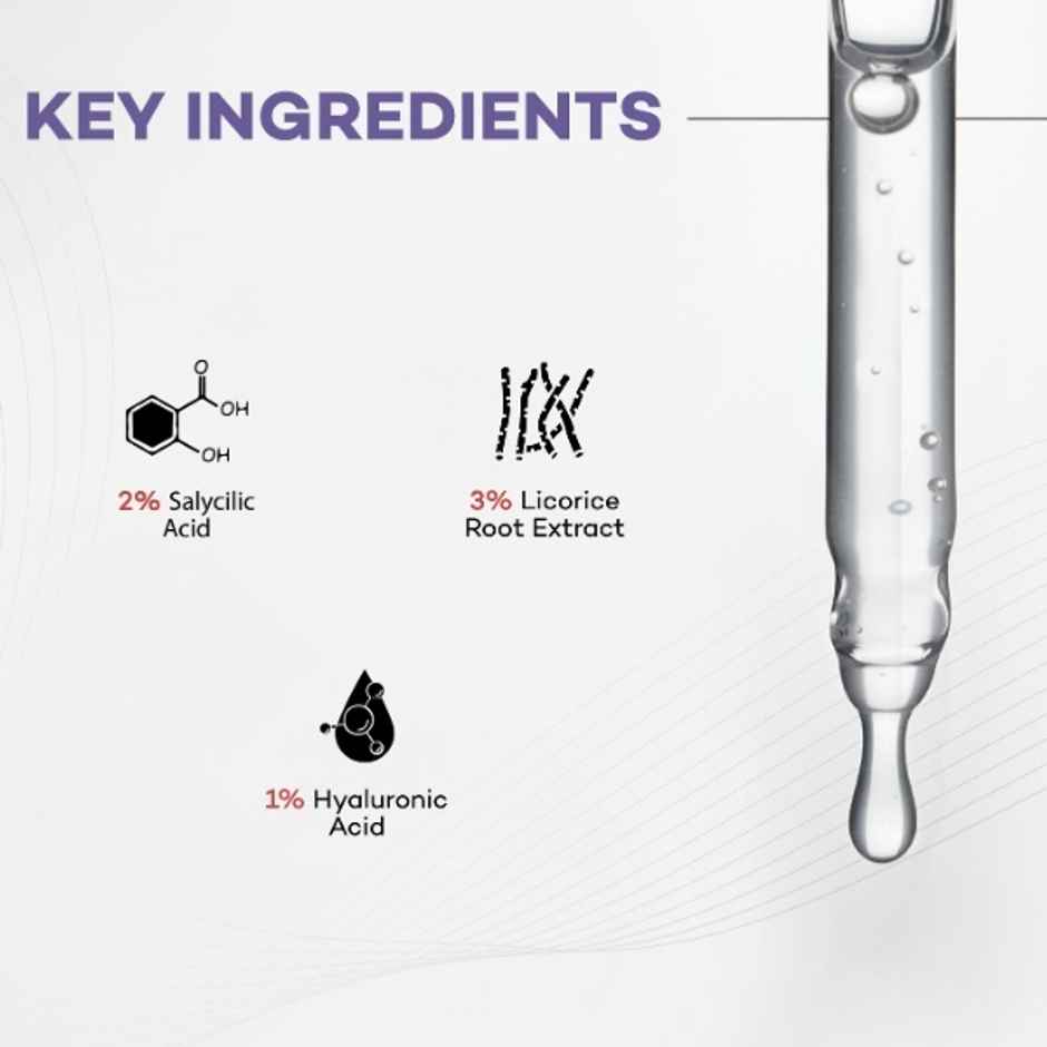 R.O.A Skincare Acne Clean 2% Salicylic Acid Serum For Acne Prone Oily Skin, Blackheads & Open Pores