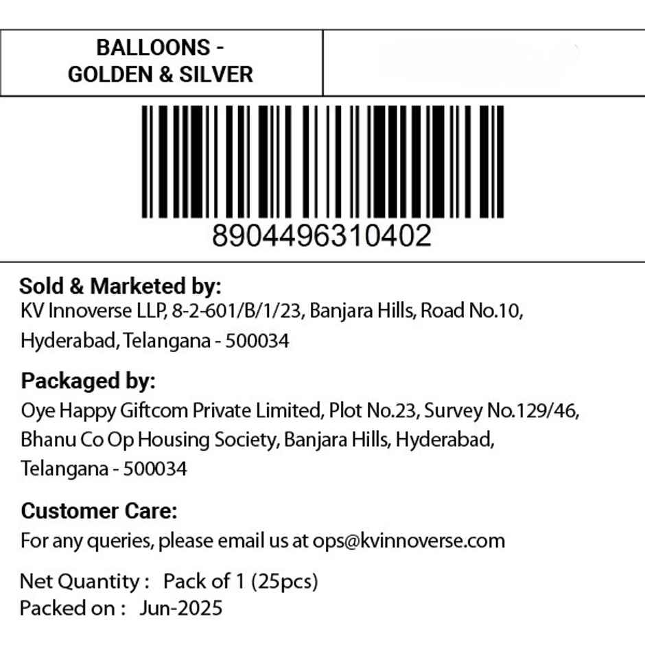 Gold Silver Balloons | Birthday Decoration Party Pack | Propcon