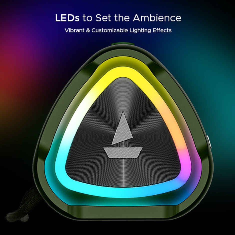 boAt Stone 750 BT Speaker w/ 12W RMS Sound, 12 HRS Playback, RGB, TWS Feature & IPX5 (Moss Green)