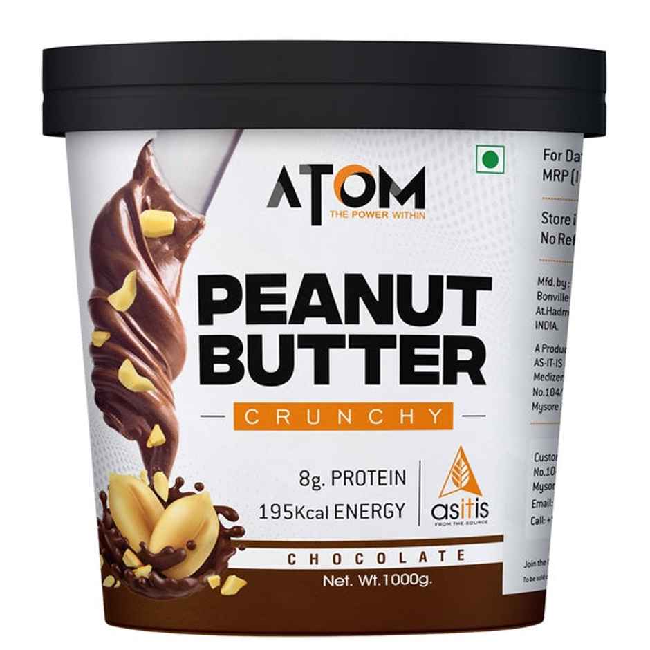 AS-IT-IS Nutrition ATOM Peanut Butter 1kg | Chocolate (Crunchy)