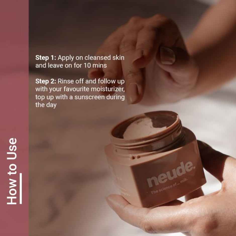 Neude Instant Facial Face Mask With Yogurt & Orange Oil For Pore-Smooth, De-Tanned Skin 50 Ml