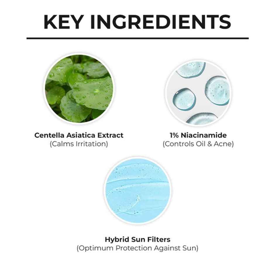 Dr. Sheth'S Centella & Niacinamide Sunscreen Spf 50 Pa+++ Protection For Oily & Acne-Prone Skin