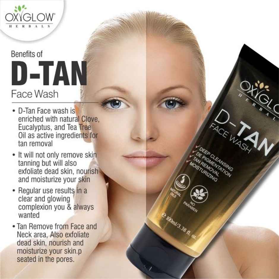 OxyGlow DTan Skincare Trio  Face Wash, Scrub and Mask