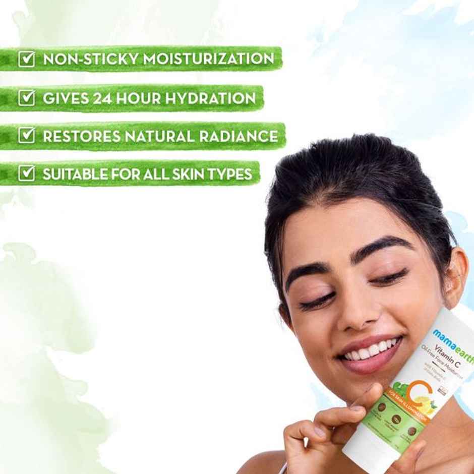 Mamaearth Vitamin C Oil-Free Moisturizer For Face With Vitamin C & Gotu Kola For Skin Illumination