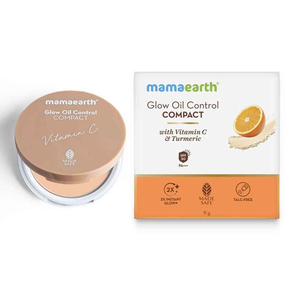 Mamaearth Glow Oil Control Compact SPF 30 With Vitamin C & Turmeric - Creme Glow