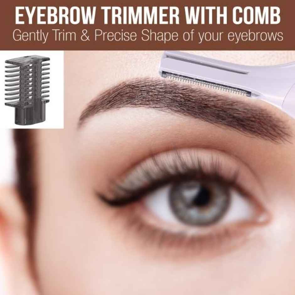 Havells 4-In-1 Lady Body Groomer, Bikini & Eyebrow Trimmer, Includes Combs & Pouch, Fd5004, Purple