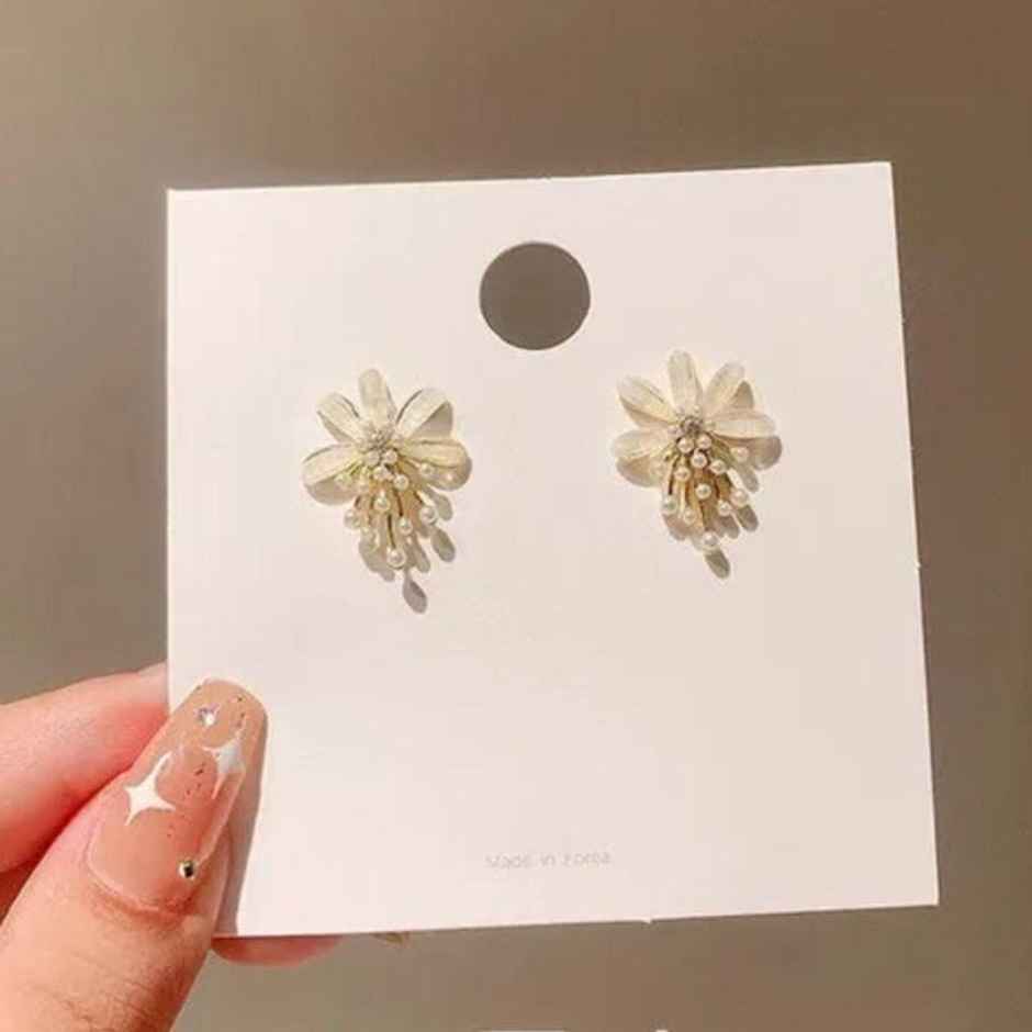 Estailo Fashion Women's Jewellery Earrings White gold | E0001530