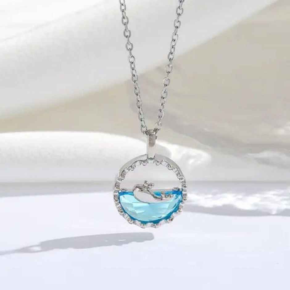 Estailo Fashion Women's Jewellery Necklace & Pendants Blue Silver One Size | N0000466