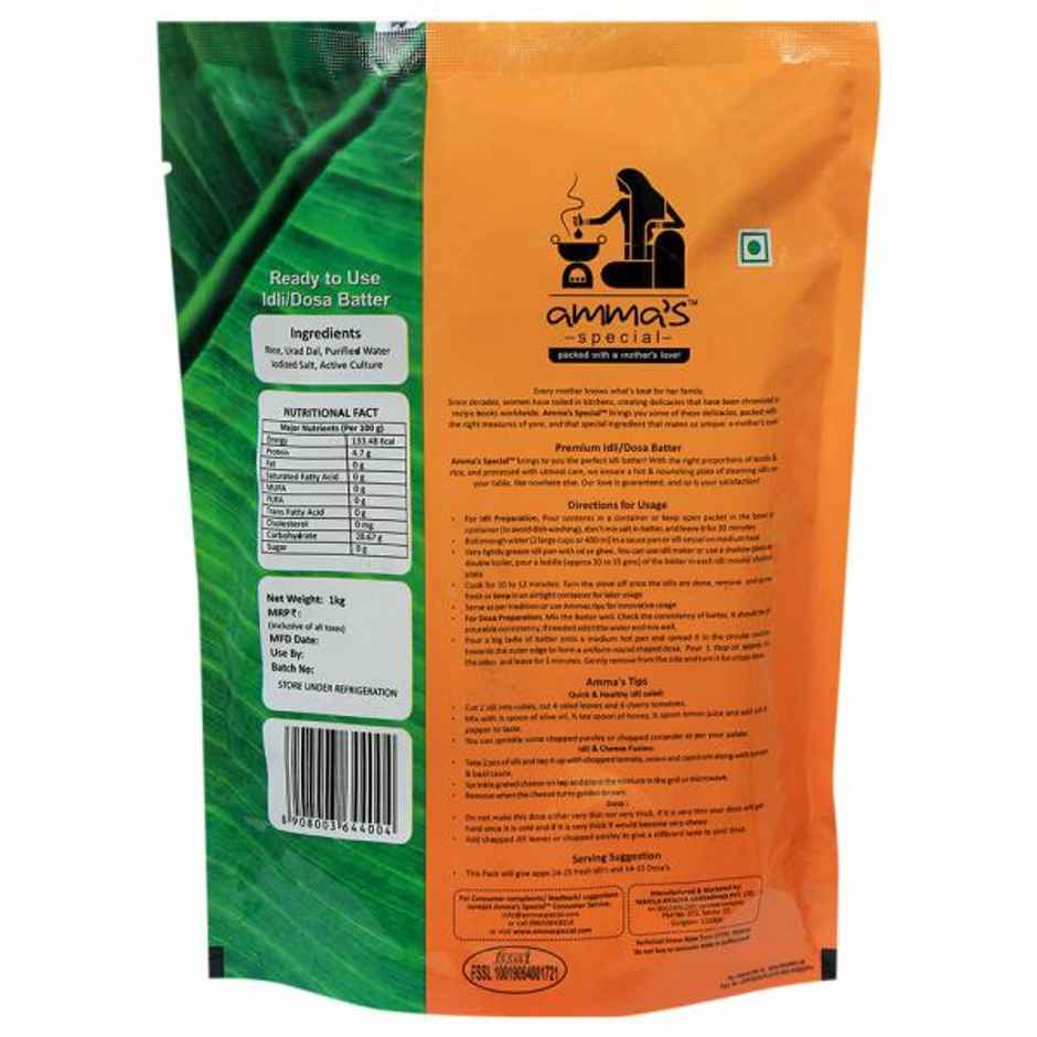 Amma's Special Idli Dosa Batter (Pouch) Combo