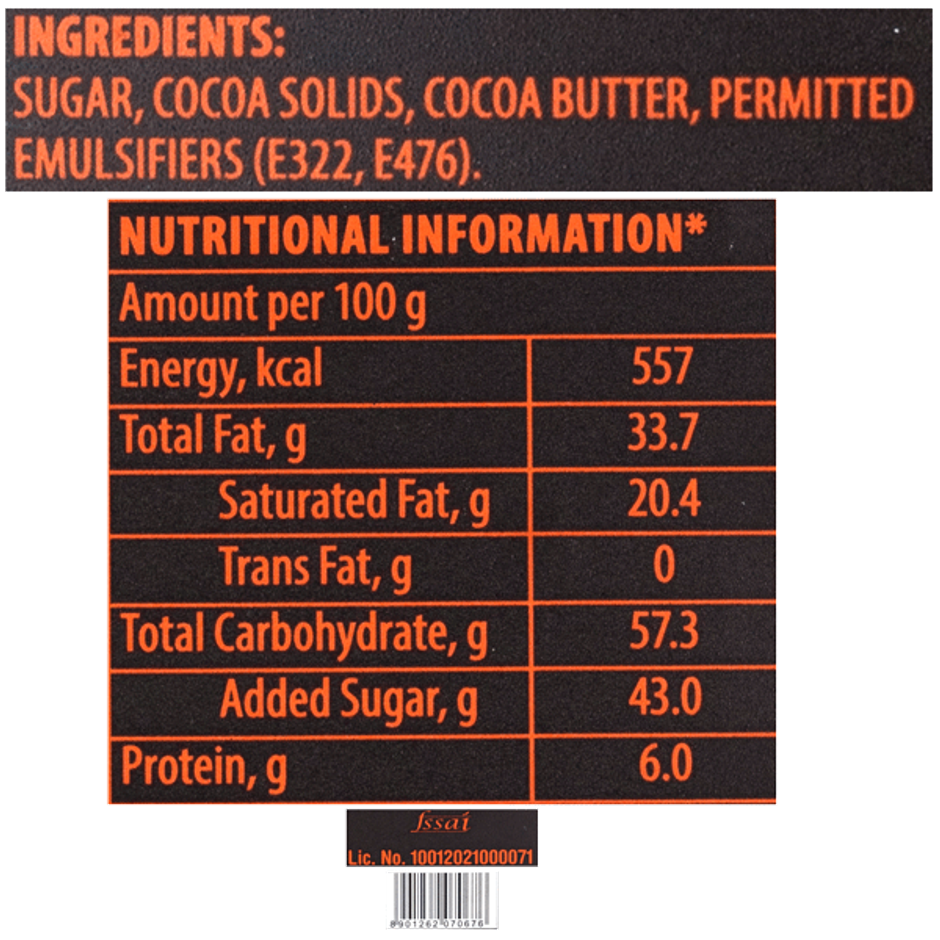 Amul 55% Cocoa Dark Chocolate Bar