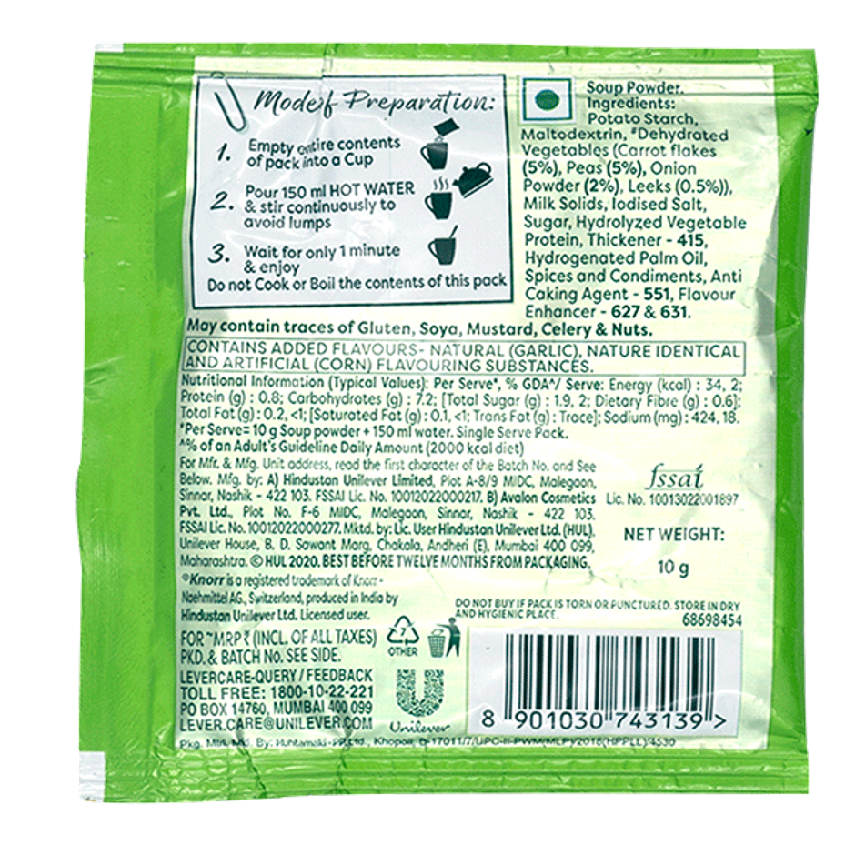 Knorr Instant Mixed Vegetable Cup A Soup 